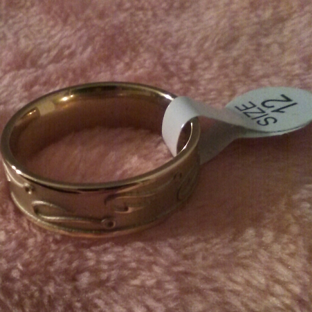 Mens Gold filled Fishing Hook Ring Size 10.5, 13